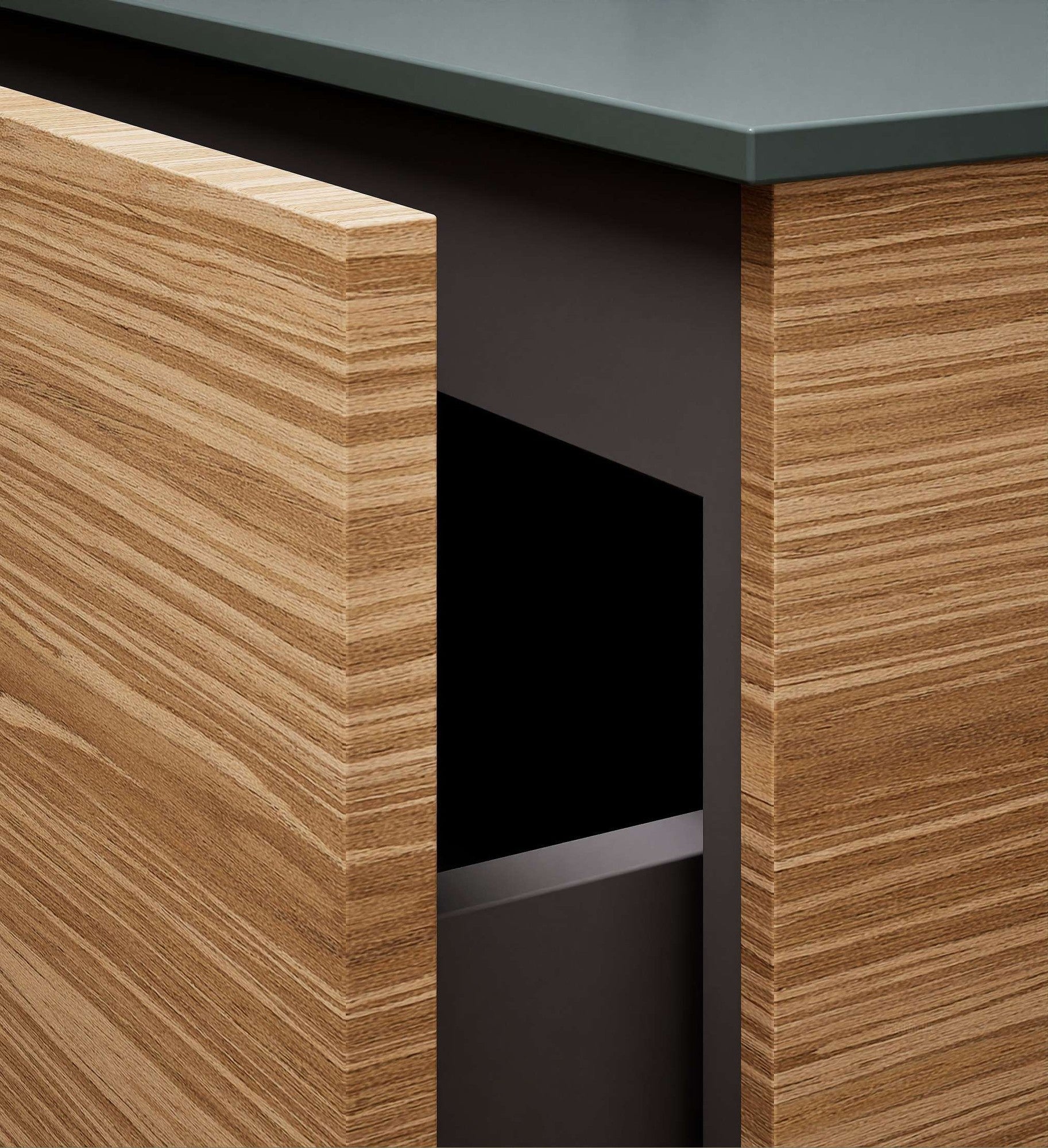Aurora Single Set – Corian Sink & Countertop with 2 Drawers Vanity - ROVALUX