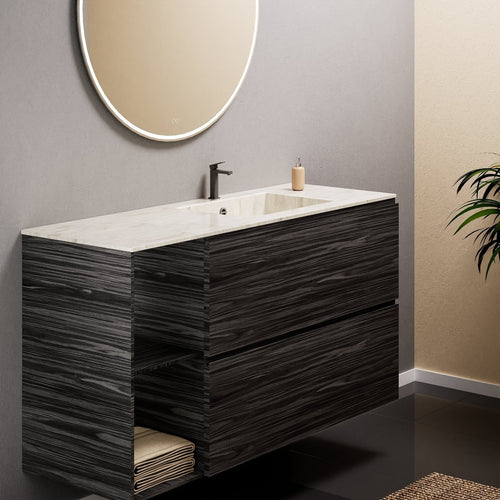 Aurora – Corian® Basin Unit with 2 Drawers and 2 Side Shelves - ROVALUX