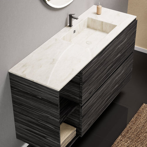 Aurora – Corian® Basin Unit with 2 Drawers and 2 Side Shelves - ROVALUX