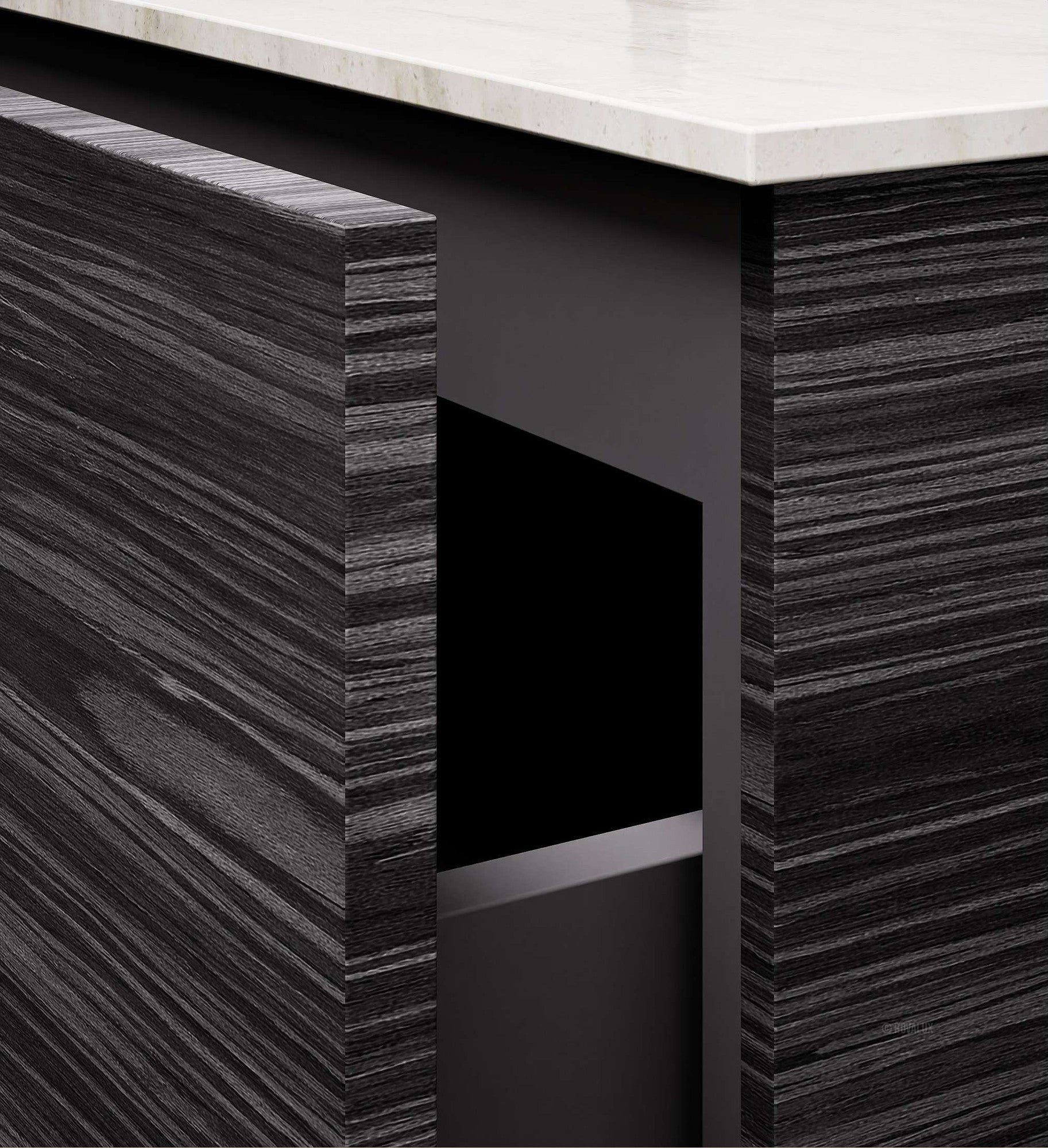 Aurora – Corian® Basin Unit with 2 Drawers and 2 Side Shelves - ROVALUX