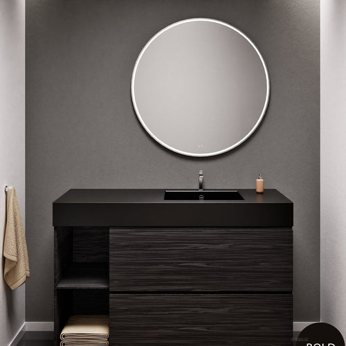 Aurora – Corian® Basin Unit with 2 Drawers and 2 Side Shelves - ROVALUX