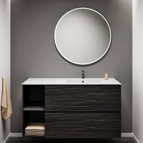 Aurora – Corian® Basin Unit with 2 Drawers and 2 Side Shelves - ROVALUX