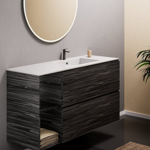 Aurora – Corian® Basin Unit with 2 Drawers and 2 Side Shelves - ROVALUX
