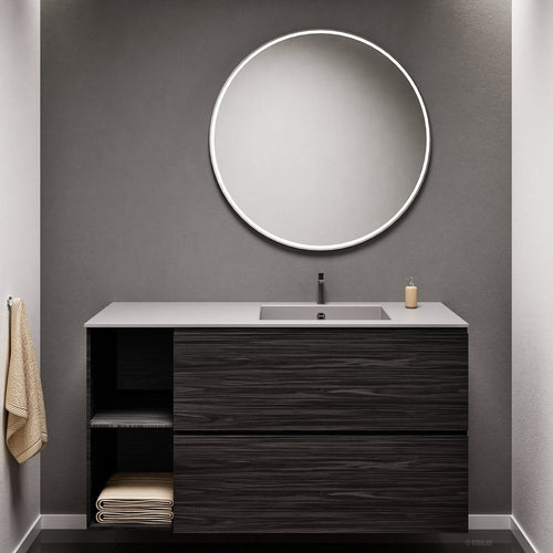 Aurora – Corian® Basin Unit with 2 Drawers and 2 Side Shelves - ROVALUX