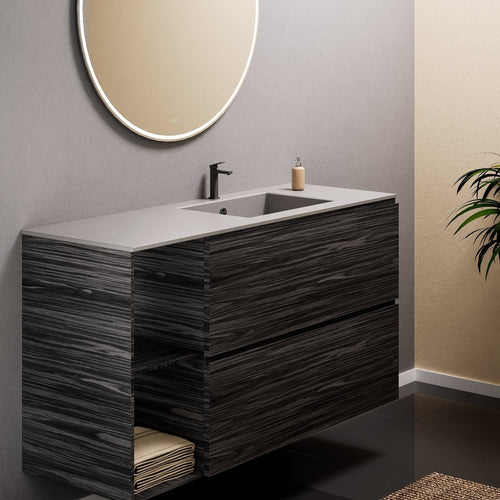 Aurora – Corian® Basin Unit with 2 Drawers and 2 Side Shelves - ROVALUX