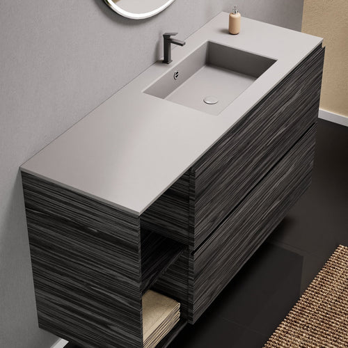 Aurora – Corian® Basin Unit with 2 Drawers and 2 Side Shelves - ROVALUX