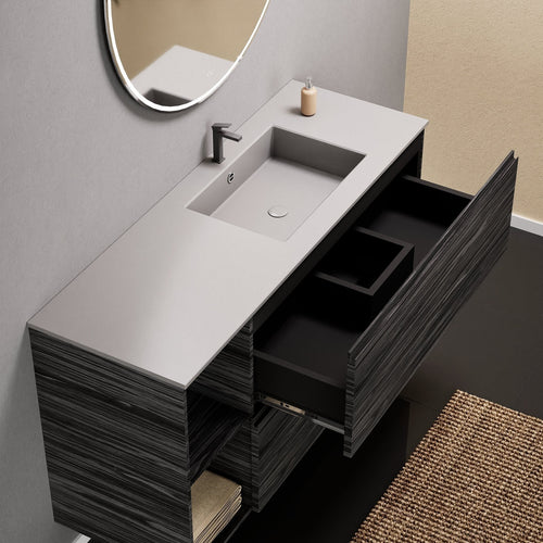 Aurora – Corian® Basin Unit with 2 Drawers and 2 Side Shelves - ROVALUX