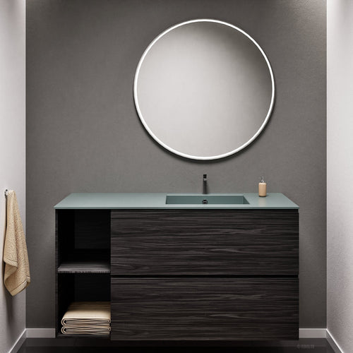 Aurora – Corian® Basin Unit with 2 Drawers and 2 Side Shelves - ROVALUX