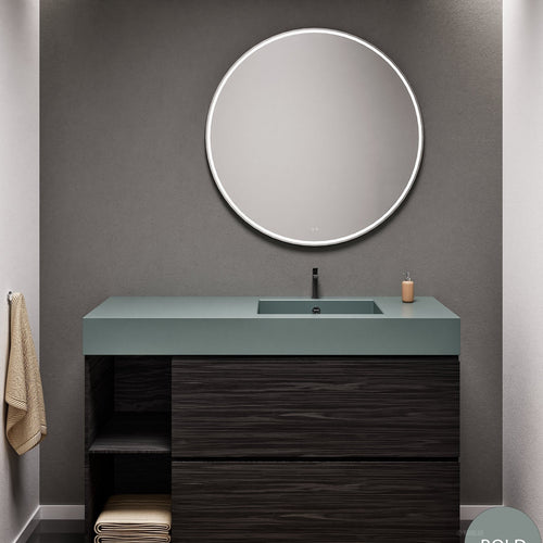 Aurora – Corian® Basin Unit with 2 Drawers and 2 Side Shelves - ROVALUX