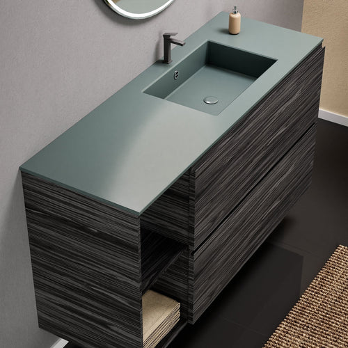 Aurora – Corian® Basin Unit with 2 Drawers and 2 Side Shelves - ROVALUX