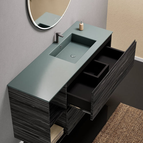 Aurora – Corian® Basin Unit with 2 Drawers and 2 Side Shelves - ROVALUX