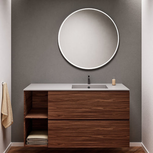 Aurora – Corian® Basin Unit with 2 Drawers and 2 Side Shelves - ROVALUX