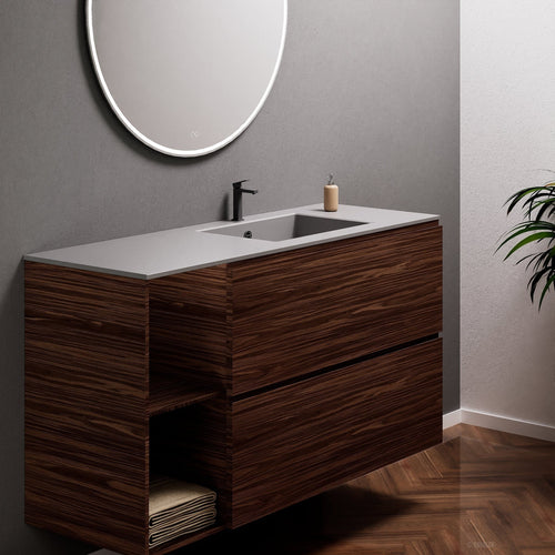 Aurora – Corian® Basin Unit with 2 Drawers and 2 Side Shelves - ROVALUX