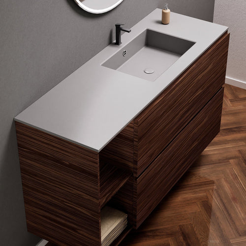 Aurora – Corian® Basin Unit with 2 Drawers and 2 Side Shelves - ROVALUX