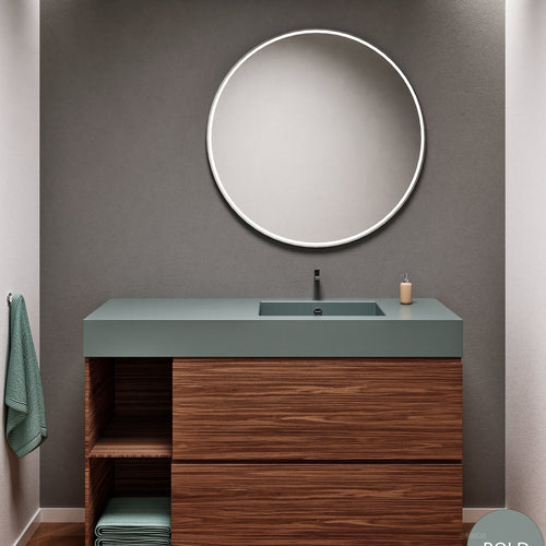 Aurora – Corian® Basin Unit with 2 Drawers and 2 Side Shelves - ROVALUX
