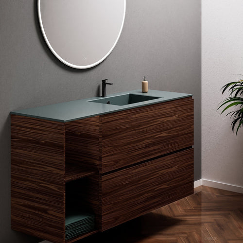Aurora – Corian® Basin Unit with 2 Drawers and 2 Side Shelves - ROVALUX