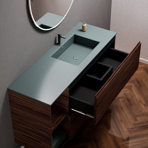 Aurora – Corian® Basin Unit with 2 Drawers and 2 Side Shelves - ROVALUX