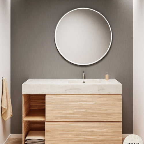 Aurora – Corian® Basin Unit with 2 Drawers and 2 Side Shelves - ROVALUX