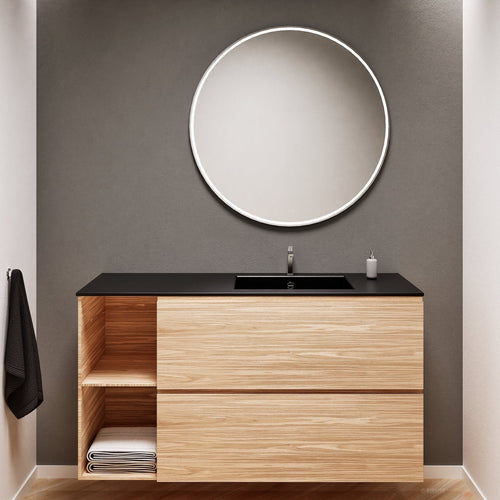 Aurora – Corian® Basin Unit with 2 Drawers and 2 Side Shelves - ROVALUX