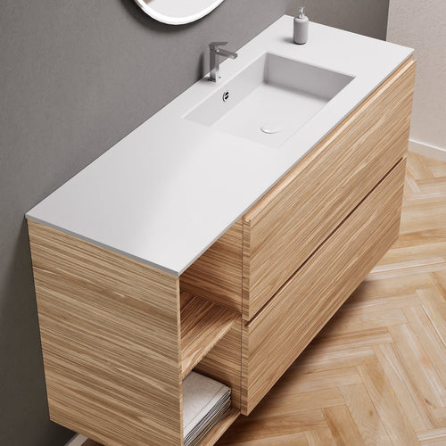 Aurora – Corian® Basin Unit with 2 Drawers and 2 Side Shelves - ROVALUX