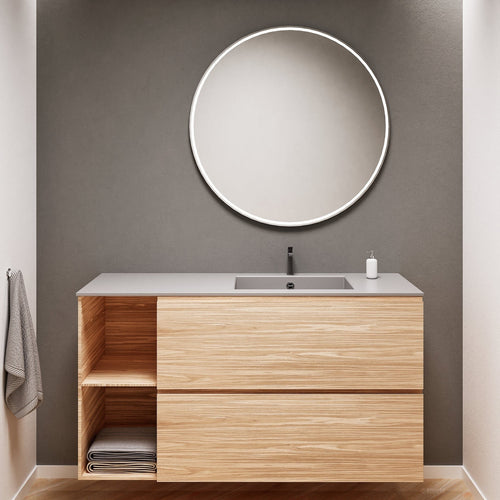 Aurora – Corian® Basin Unit with 2 Drawers and 2 Side Shelves - ROVALUX