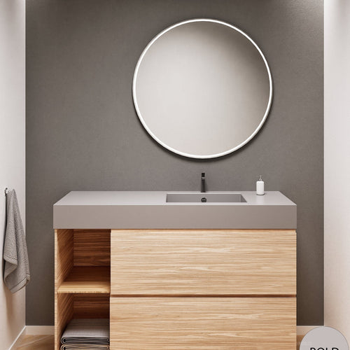 Aurora – Corian® Basin Unit with 2 Drawers and 2 Side Shelves - ROVALUX