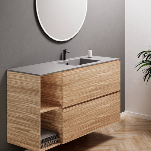 Aurora – Corian® Basin Unit with 2 Drawers and 2 Side Shelves - ROVALUX