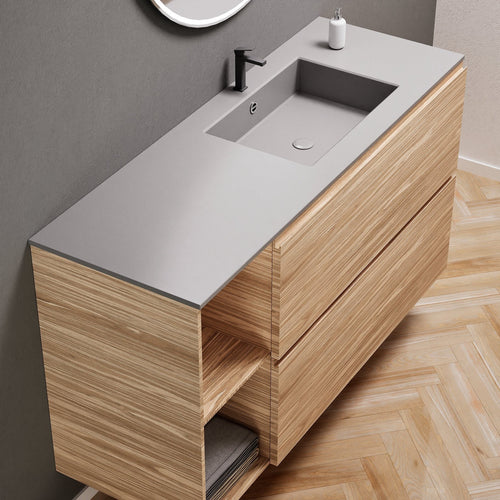 Aurora – Corian® Basin Unit with 2 Drawers and 2 Side Shelves - ROVALUX