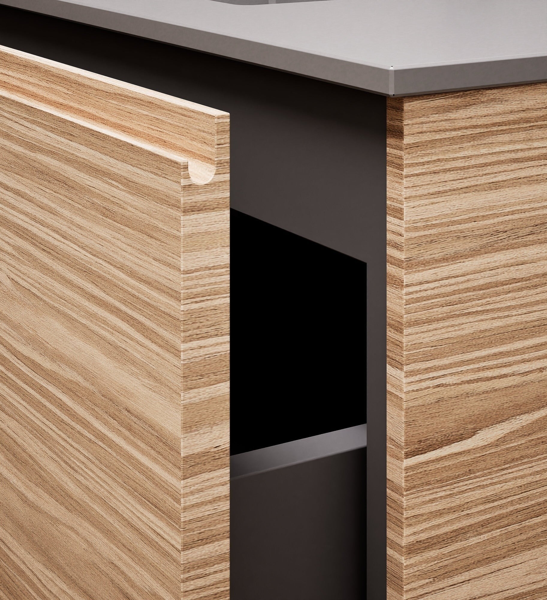 Aurora – Corian® Basin Unit with 2 Drawers and 2 Side Shelves - ROVALUX