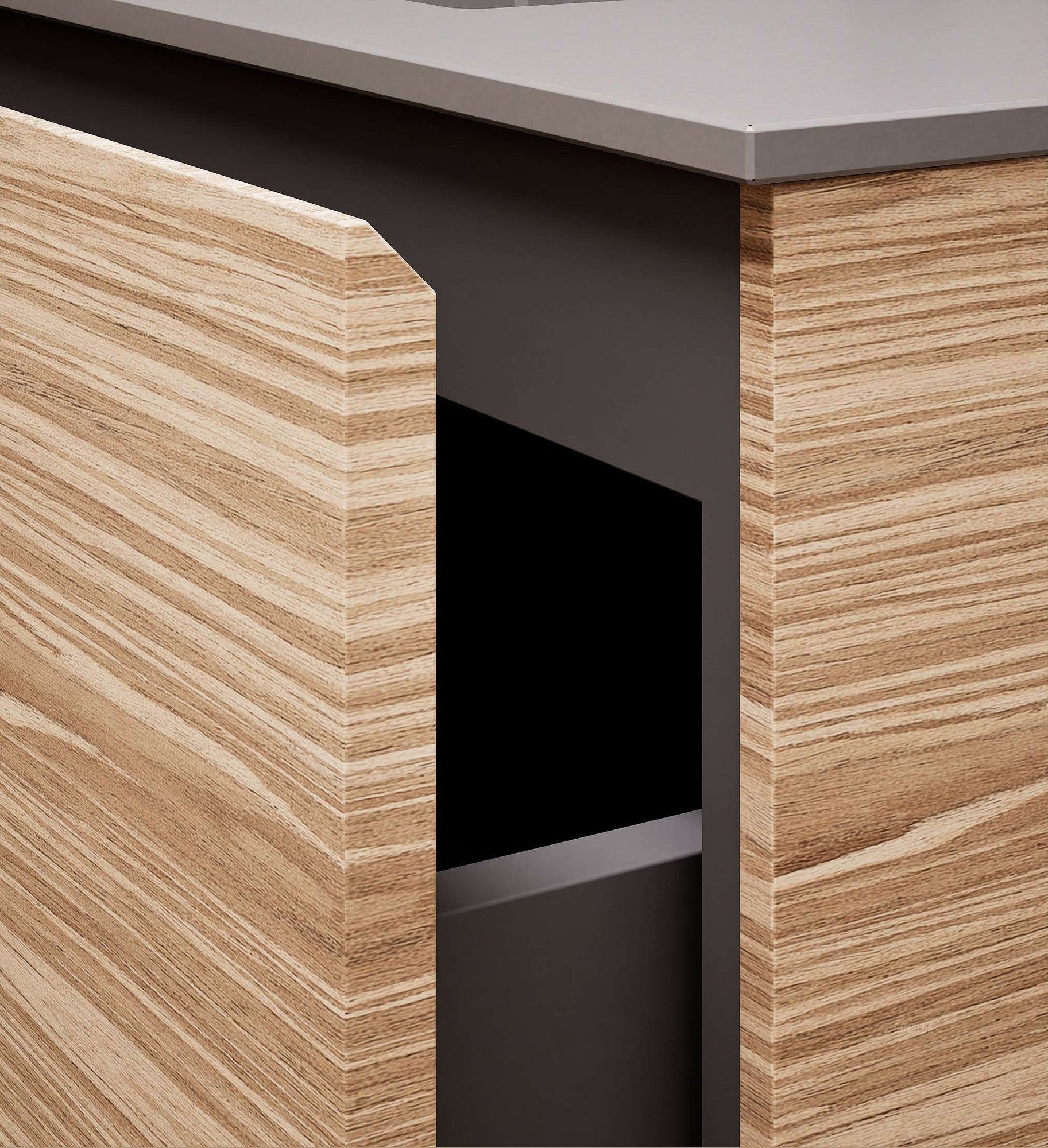 Aurora – Corian® Basin Unit with 2 Drawers and 2 Side Shelves - ROVALUX