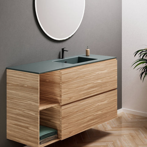Aurora – Corian® Basin Unit with 2 Drawers and 2 Side Shelves - ROVALUX