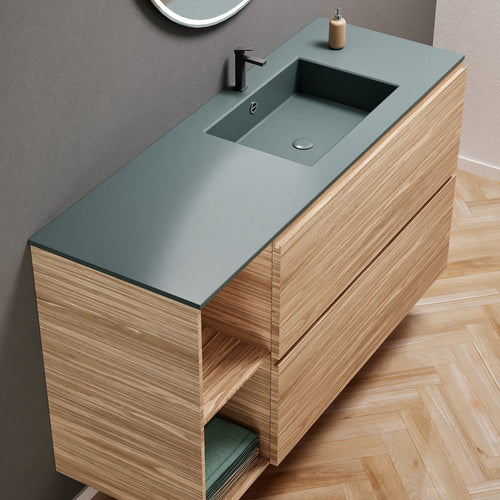 Aurora – Corian® Basin Unit with 2 Drawers and 2 Side Shelves - ROVALUX