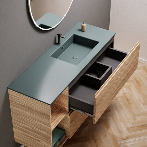 Aurora – Corian® Basin Unit with 2 Drawers and 2 Side Shelves - ROVALUX