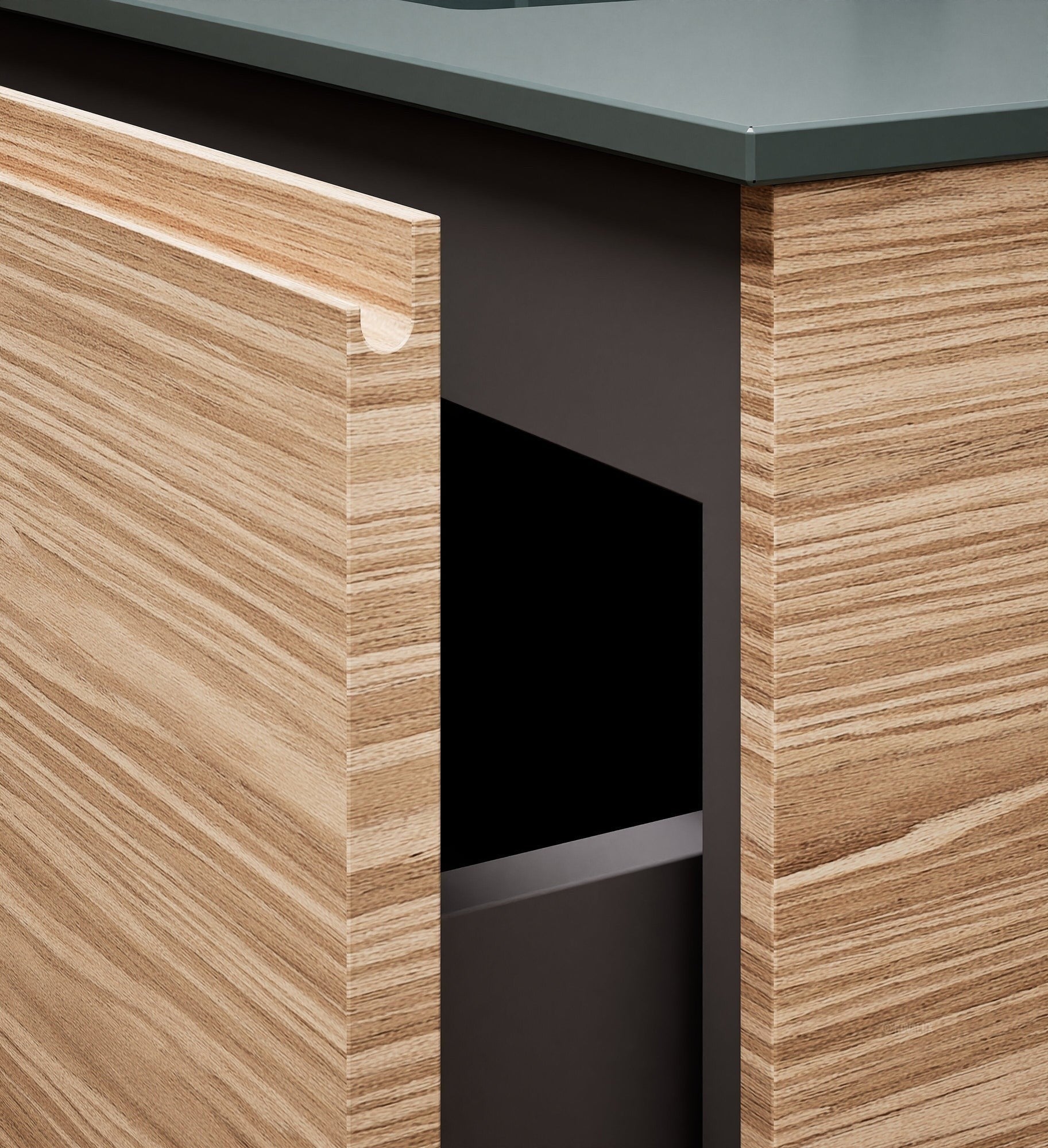 Aurora – Corian® Basin Unit with 2 Drawers and 2 Side Shelves - ROVALUX