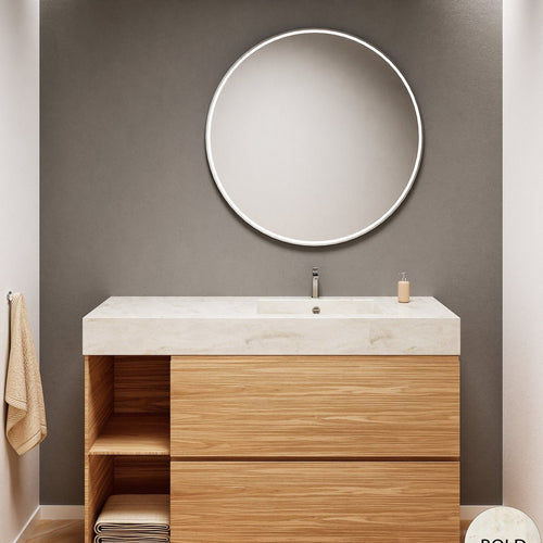 Aurora – Corian® Basin Unit with 2 Drawers and 2 Side Shelves - ROVALUX