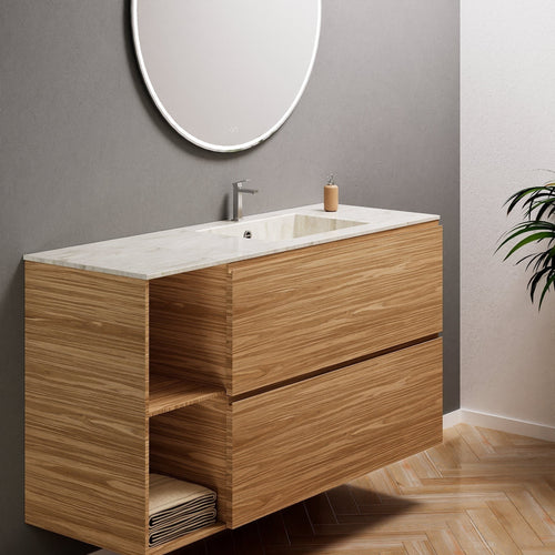 Aurora – Corian® Basin Unit with 2 Drawers and 2 Side Shelves - ROVALUX