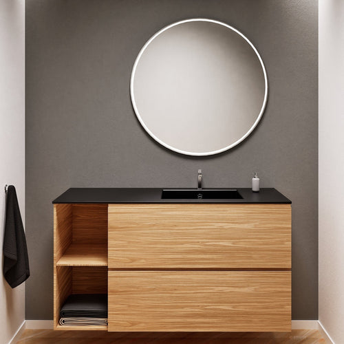 Aurora – Corian® Basin Unit with 2 Drawers and 2 Side Shelves - ROVALUX