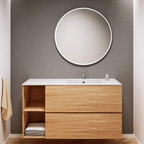 Aurora – Corian® Basin Unit with 2 Drawers and 2 Side Shelves - ROVALUX