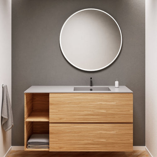 Aurora – Corian® Basin Unit with 2 Drawers and 2 Side Shelves - ROVALUX