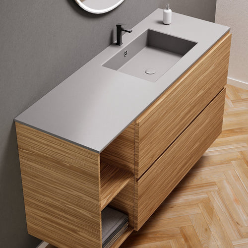 Aurora – Corian® Basin Unit with 2 Drawers and 2 Side Shelves - ROVALUX