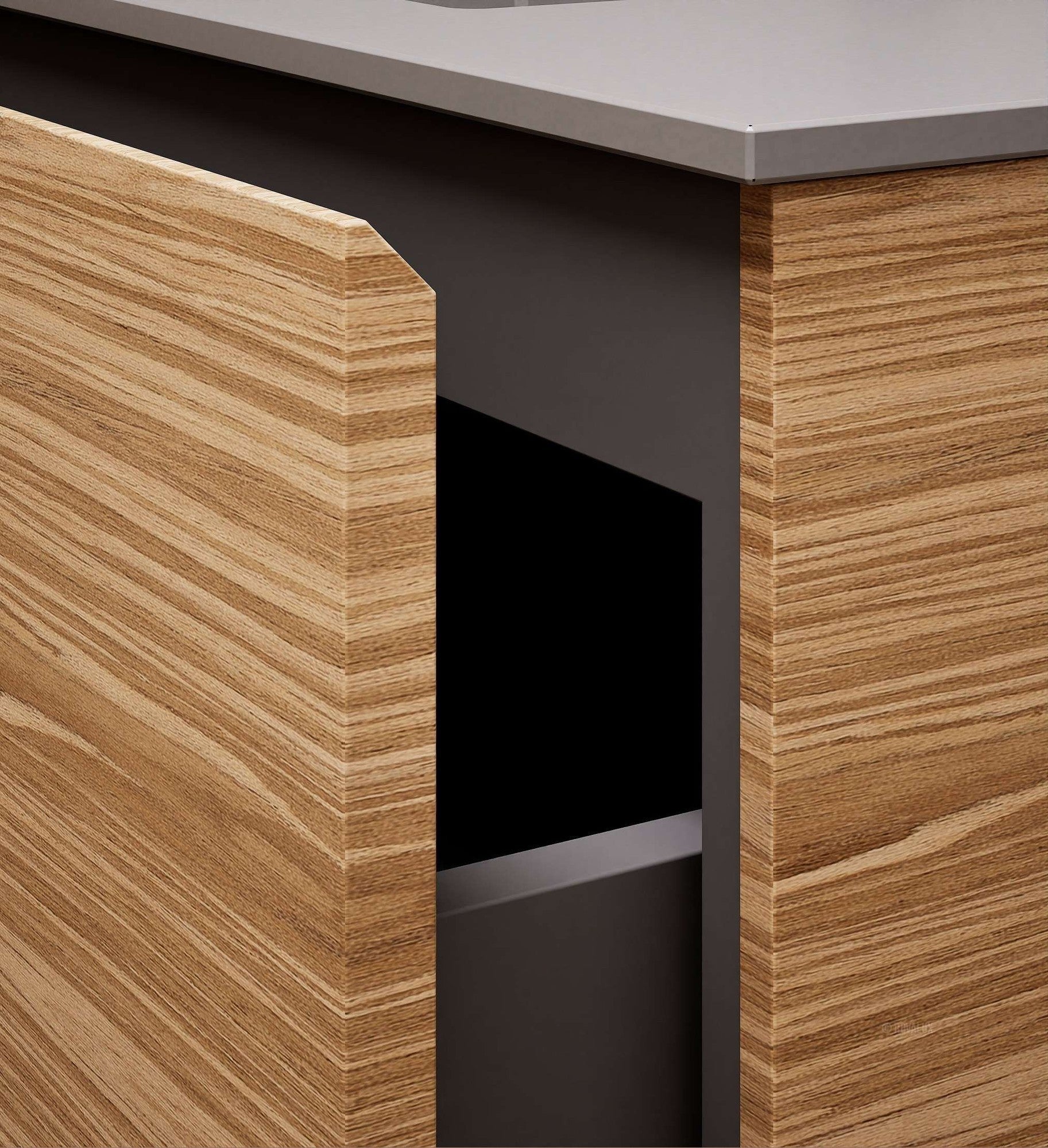 Aurora – Corian® Basin Unit with 2 Drawers and 2 Side Shelves - ROVALUX