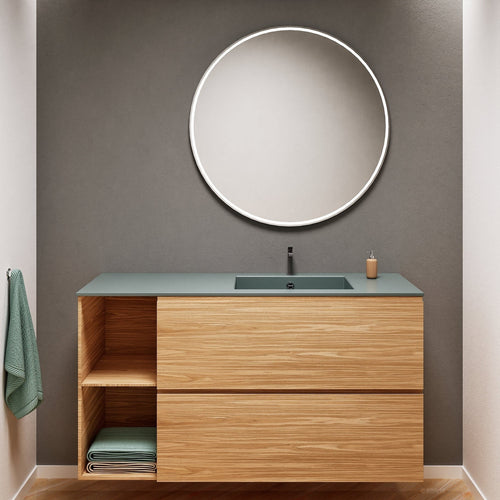 Aurora – Corian® Basin Unit with 2 Drawers and 2 Side Shelves - ROVALUX