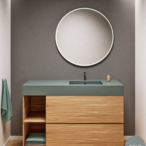 Aurora – Corian® Basin Unit with 2 Drawers and 2 Side Shelves - ROVALUX