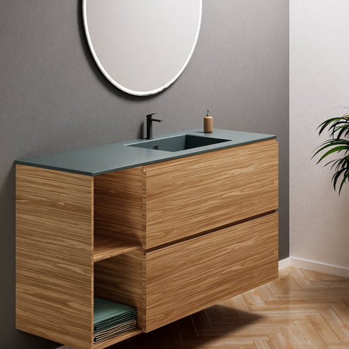 Aurora – Corian® Basin Unit with 2 Drawers and 2 Side Shelves - ROVALUX