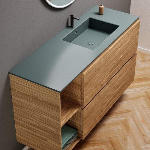 Aurora – Corian® Basin Unit with 2 Drawers and 2 Side Shelves - ROVALUX
