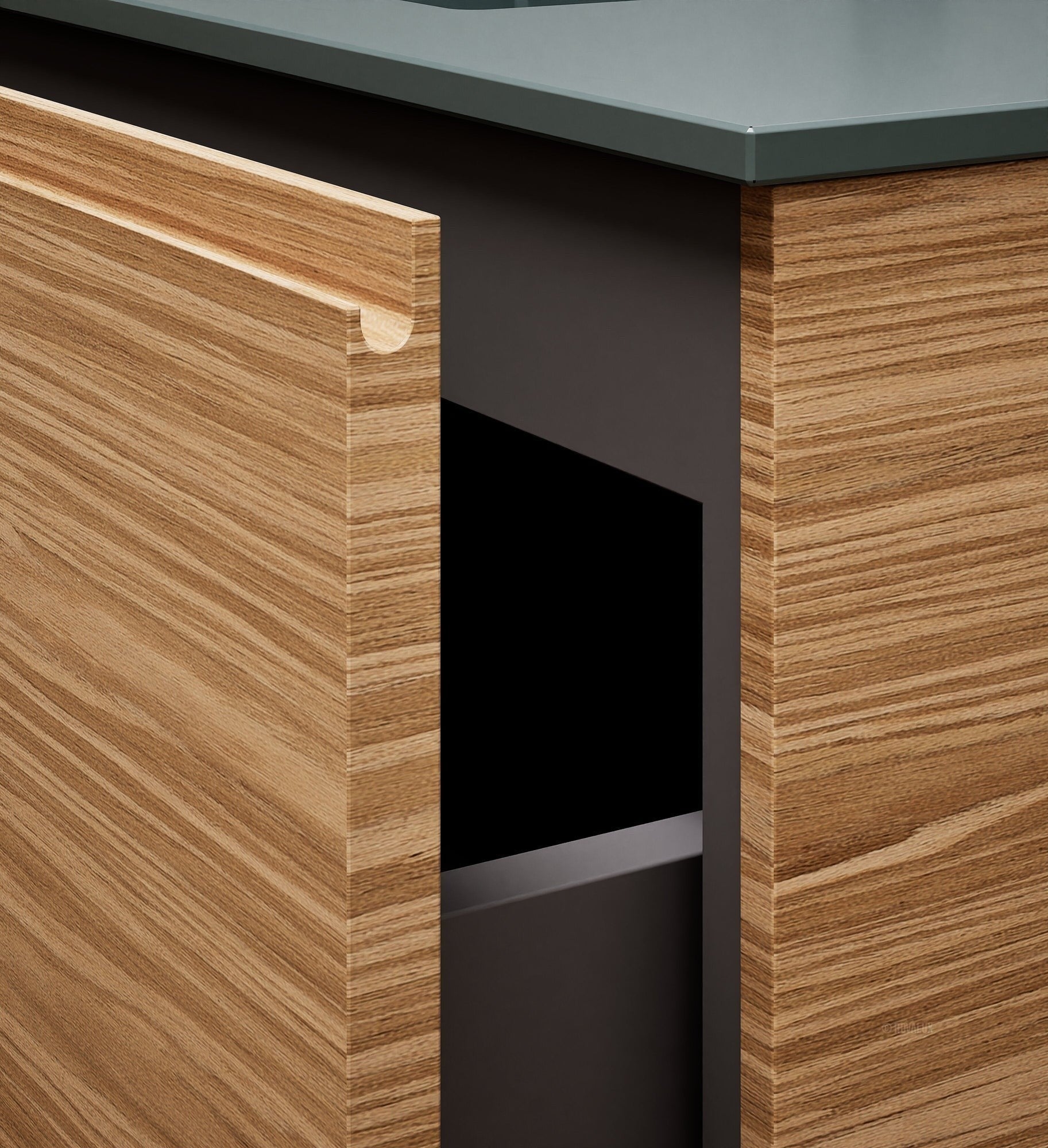 Aurora – Corian® Basin Unit with 2 Drawers and 2 Side Shelves - ROVALUX