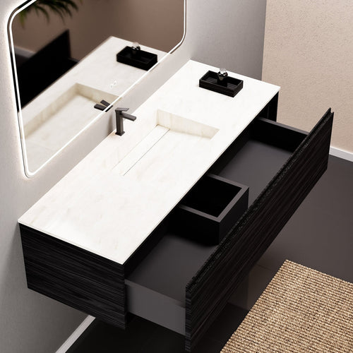 Aurora Frame – Corian® Basin with 1 Drawer Vanity - ROVALUX