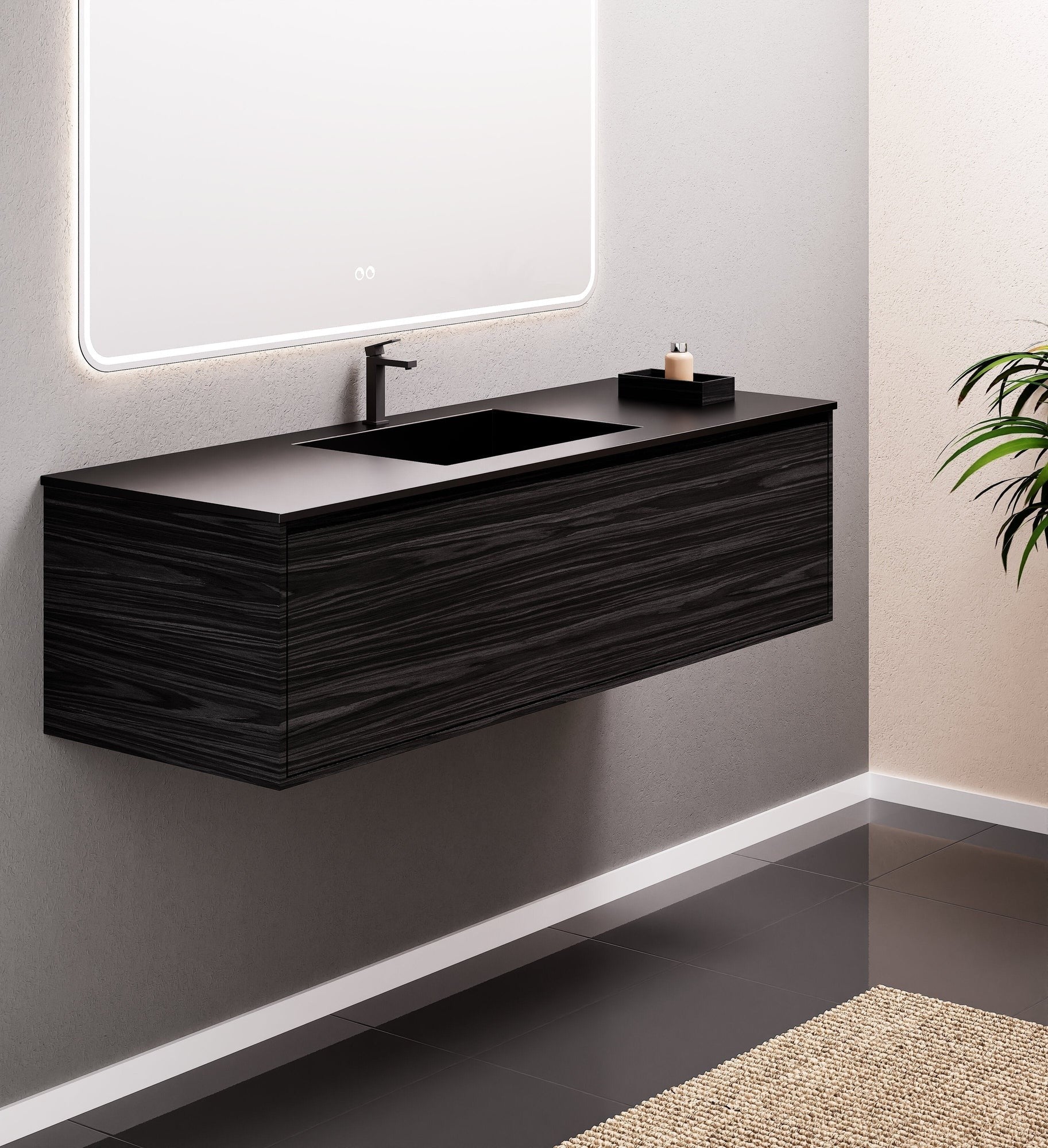 Aurora Frame – Corian® Basin with 1 Drawer Vanity - ROVALUX