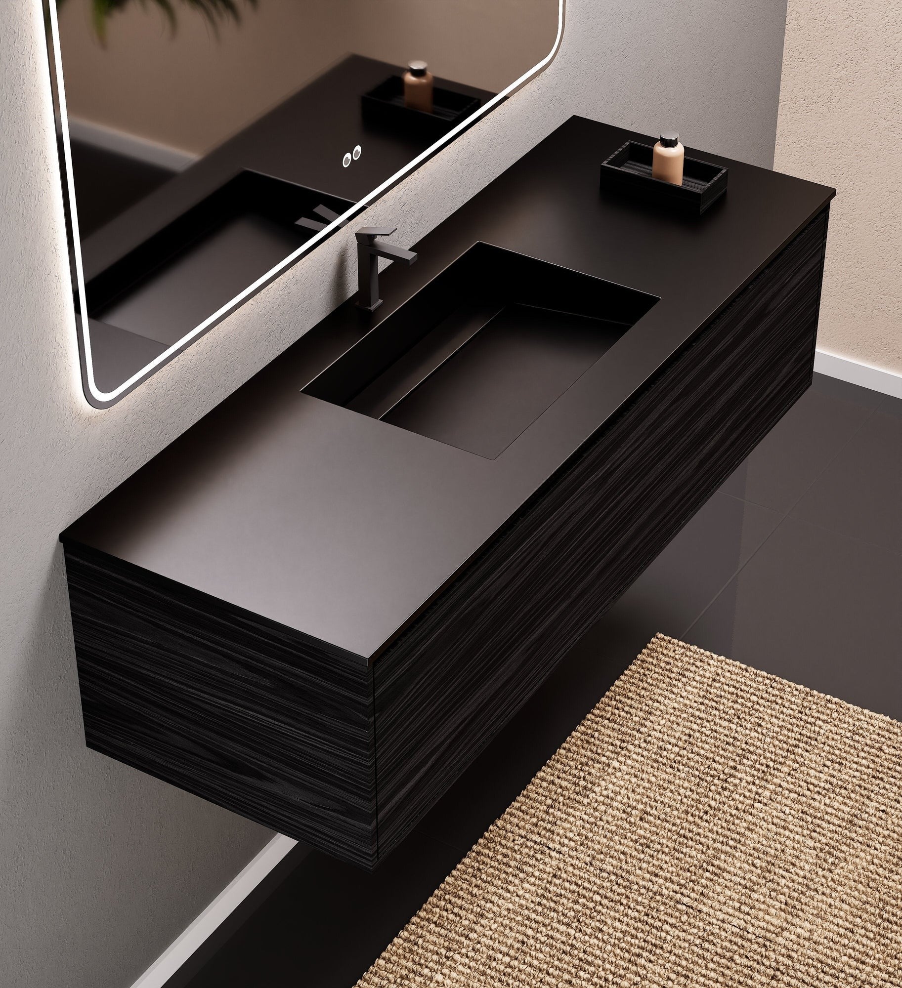 Aurora Frame – Corian® Basin with 1 Drawer Vanity - ROVALUX
