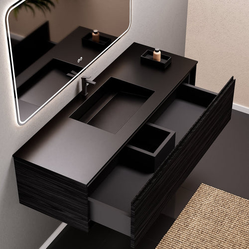Aurora Frame – Corian® Basin with 1 Drawer Vanity - ROVALUX